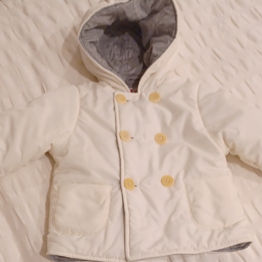 Il Gufo Baby Jacket, White Puffer, Size 6M